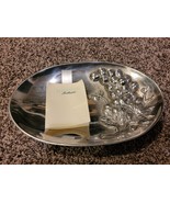 Vintage MARIPOSA BRILLANTE Oval Serving Tray Mexico Aluminum Grape Clust... - $26.00