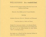 Northwood Club Royal Hawaiian Luau Menu Dallas Texas 1961 - $44.51