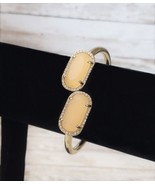 Vintage Hinged Bracelet / Bangle Apricot Gems with Clear Gem Halo - £12.76 GBP