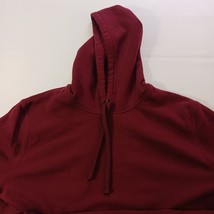 Tek Gear Men’s Red Cotton Blend Fleece Drawstring Pullover Hoodie Sweatshirt L image 5