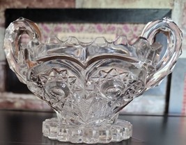 Vintage ~ Clear Cut Glass ~ Square Candy Dish ~ Heart w/Star Pattern ~ H... - £29.34 GBP
