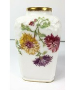 LIMOGE France Vintage Tresserman &amp; Vogt Vase 5.75” Tall Dahlias Porcelain - £33.93 GBP