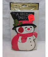 Vintage Hallmark Snowman Christmas Holiday Invitation Pack Of (8) - $12.86