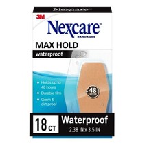 Nexcare Max Hold Waterproof Bandages, Stays On for 48 Hours, Flexible Ba... - £11.95 GBP