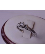 Antique 10k White Gold Engagement  Old European Cut Diamond  Ring, late ... - £440.79 GBP