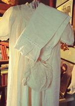  Baby Gown with Under Slip, Bonnet and a baby pillowcase. Vintage lot of... - $40.00
