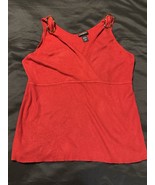 Lane Bryant Red Ribbed Sleeveless Top 18/20W Ring Strap Knit Plus Size P... - $348.97 MXN