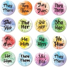 120 Pcs Pronoun Badges Pins Gender Identity Pins Round They Them Pronoun... - £23.59 GBP