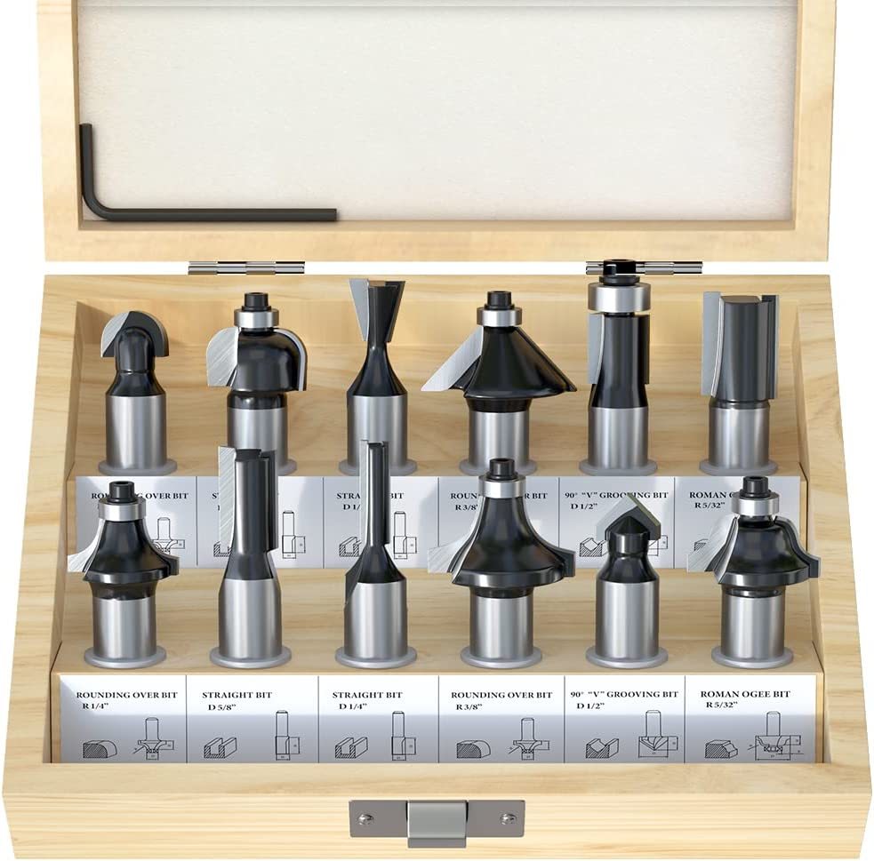 Twelve-Piece Set Of Tungsten Carbide Router Bits From, Yourself Woodwork. - $32.97