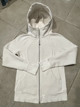 Lululemon Scuba Hoodie Size 6 Cotton Fleece White Full Zip Hooded READ - $44.34
