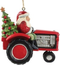 Jim Shore Country Living Santa Driving Tractor Christmas Ornament, NIB NEW - $44.99