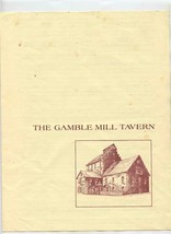 The Gamble Mill Tavern Menu Lamb Street Bridge Bellefonte Pennsylvania - £17.13 GBP