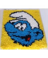 Vintage Smurf Latch Hook Rug Completed - £11.63 GBP