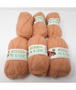 Vtg Lion Brand Molaine Yarn Peach #83184 Six Skeins 1.4 oz each - £18.93 GBP