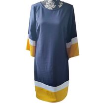 Kim Rogers Navy Multi Women Dress. Size M. New With Tags M - $19.75