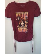 WHITNEY HOUSTON T SHIRT Retro Throwback Concert Lace Up Sides Women Large - $14.50