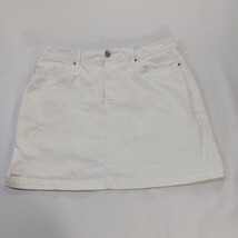 Croft & Barrow RN#73277 Women's White Cotton Mini Stretch Denim Skort Size 12 image 13