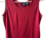Mountain Lake Tank Top Womens Size M  Red Trimmed Knit Straight Hem  - $13.82
