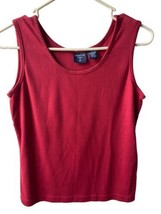 Mountain Lake Tank Top Womens Size M  Red Trimmed Knit Straight Hem  - £11.08 GBP