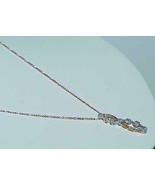 10k .50ct Diamond Baguette Journey Pendant Necklace Link Chain 2 Tone Gold - £175.27 GBP