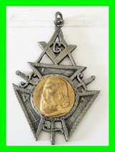 Early Rare Antique Masonic Freemason Pendant Medal Badge Pin 10 Of 16 - £79.12 GBP