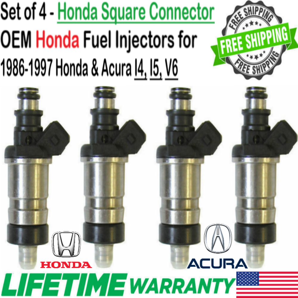 Primary image for Genuine Flow Matched 4 Units Honda Fuel Injectors For 1991 Honda Civic 1.6L I4