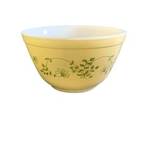 Pyrex Shenandoah #401 750ml Mixing Bowl Yellow with Green Flowers Vintage - £19.43 GBP