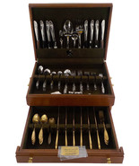 VINTAGE SILVERWARE CASE w/2 SETS ONEIDA FLATWARE &amp; DIRIGOLD BY DIRILYTE ... - £194.92 GBP