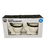 BIGMOUTH The Toilet Shot Glass Set of 2- 1.5 oz- Mini Ceramic Potty/New ... - $8.55