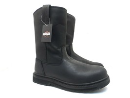 Aggressor Men&#39;s Leveler Soft Toe Wellington Work Boots 5ANAAGG-1001 Black 8M - £59.79 GBP