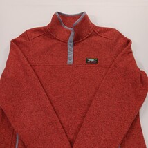 LL Bean Men’s L Orange Sweatshirt Sweater Fleece Slightly Fitted 1/4 Snap 292726 image 12