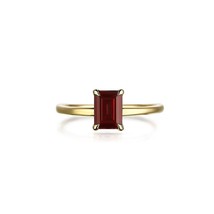 Emerald Cut Ruby Ring Ruby Solitaire Mothers Day Gift For Mom Minimalist Ring - £75.04 GBP