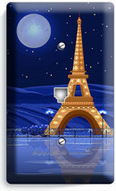 Paris Eiffel Tower Starry Night Moon Phone Telephone Wall Plate Cover Room Decor - £9.71 GBP