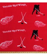 Fleece Detroit Red Wings Red NHL Hockey Sports Fabric Print BTY A605.30 - $13.97