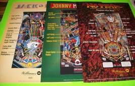 3 Pinball Game Wall POSTERS JackBot No Fear Johnny Mnemonic Artwork 36&quot; X 24&quot; - £27.71 GBP