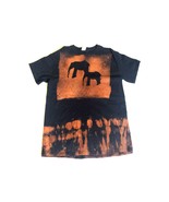 Black Brown Bleach Tie Dye Elephant Design T-shirt. - Size Medium - £11.71 GBP