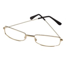 Retro SANTA RECTANGULAR GLASSES Gold Wire Frame Adult Cosplay Novelty-CL... - $5.67