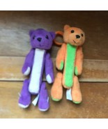 Lot of Small Plush Purple &amp; Orange Plush PEZ Candy Dispenser Teddy Bear ... - $11.29