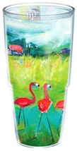 3-PC Tervis Tumbler 24oz Flamingo Flock + Green Travel Lid + Straw NEW - £19.83 GBP