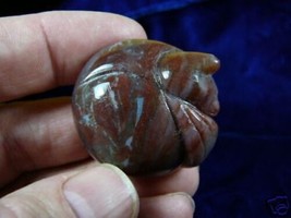 (Y-CAT-SLR-553) Sleeping KITTY CAT red purple gemstone STONE carving fig... - $14.01
