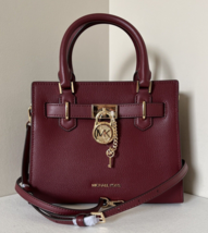 New Michael Kors Hamilton Small Pebbled Leather Satchel Dark Cherry / Du... - $113.91