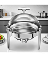 SOGA 2X 6L Stainless Steel Chafing Food Warmer Catering Dish Round Roll Top - €346,05 EUR