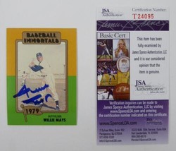 Willie Mays Signed 1979 Baseball Immortals Baseball Card 168 1stPrinting JSA COA - £316.53 GBP