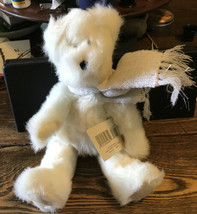 Hallmark Teddy Bear Winter White Jointed w Tag Scarf  Clean! - £9.41 GBP