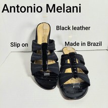 Antonio Melani black leather made in Brazil mules Size 8M - £12.55 GBP