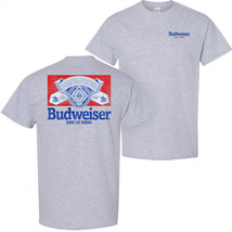 Budweiser Distressed Logo Front and Back Print T-Shirt Grey - $39.98+