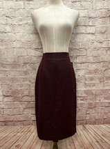 Worthington Womens Pencil Midi Skirt Burgundy Textured Woven Shimmer Size 8 NEW - £17.94 GBP