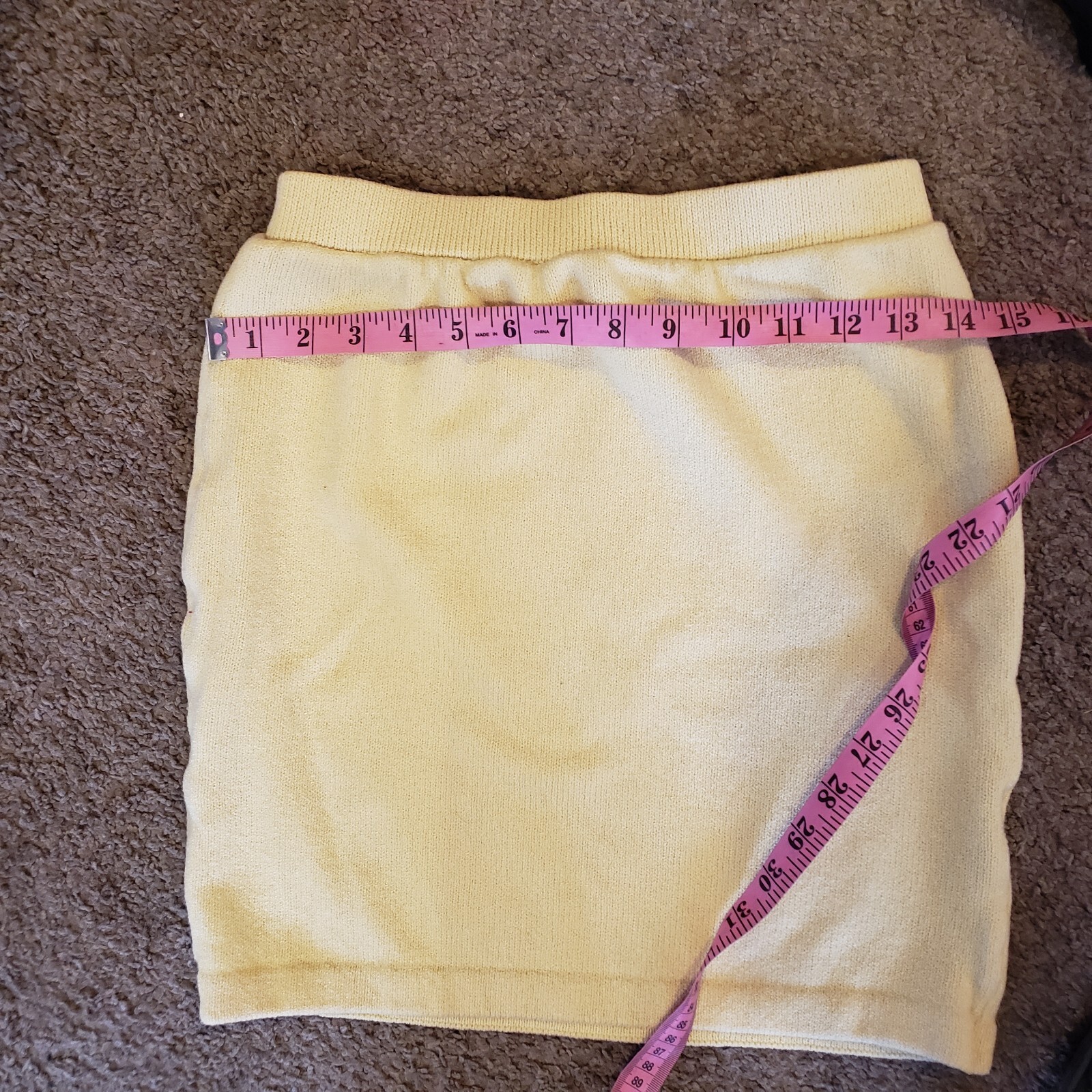 Vintage 80's Donna st John Marie Grigio Giallo Maglia Senape Corta 2 Piccolo Item image 5