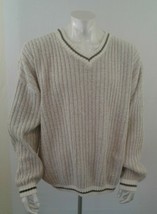 Buffalo David Bitton Men&#39;s Oatmeal V Neck Long Sleeve Wool Blend Sweater... - €6,83 EUR