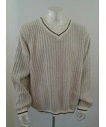 Buffalo David Bitton Men&#39;s Oatmeal V Neck Long Sleeve Wool Blend Sweater... - $148.98 MXN